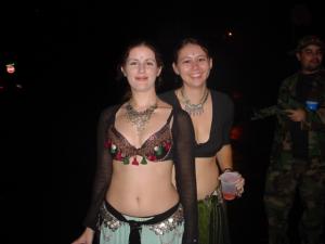 Belly dancers, Angela and friend