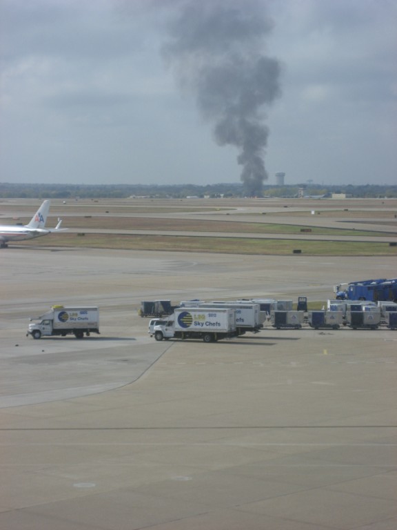 Airplane on fire in Dallas