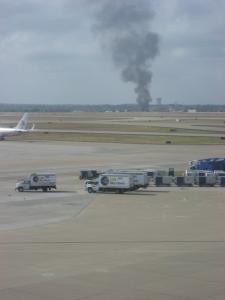 Airplane on fire in Dallas